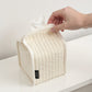 Quilted Tissue Dispenser Box Cover with Snap Closure 8.5x5.5in