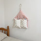 Hanging Wall Organizer with Gingham Top and Floral Double Pockets 11x10in