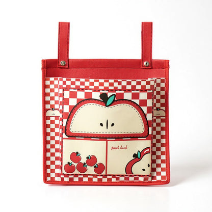 Hanging Storage Bag with Playful House Print and Snap-On Straps 15.5x12in