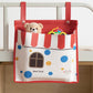 Hanging Storage Bag with Playful House Print and Snap-On Straps 15.5x12in