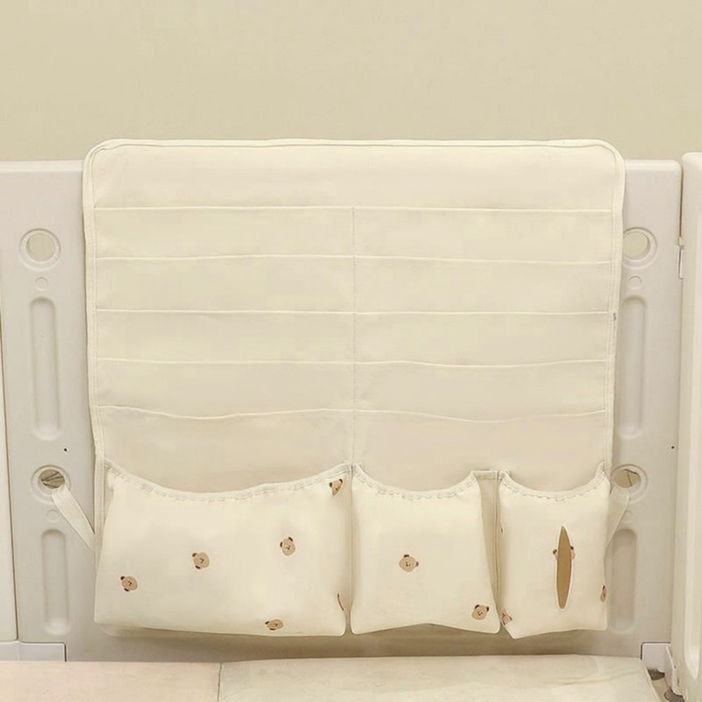 Hanging Organizer with Multi-Pocket Storage and Cute Pattern Accents 11x10in