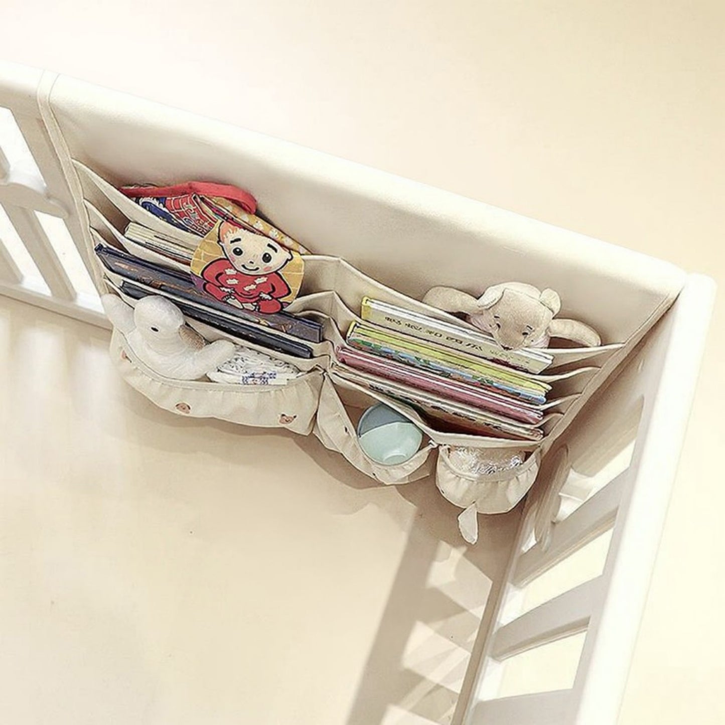 Hanging Organizer with Multi-Pocket Storage and Cute Pattern Accents 11x10in