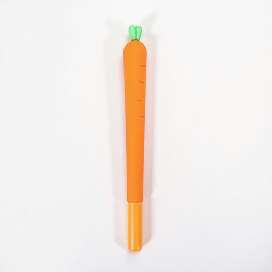 6-Piece Carrot Shaped Gel Ink Pen Set with Fun Novelty Design 0.5mm/6