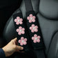 Floral Embroidered Seat Belt Covers Set with Soft Plush Padding