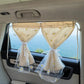 Floral Embroidered Car Window Curtain with Sheer Lace Daisy Design