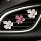 3-Piece Enamel Flower Car Air Vent Clip Set with Pearl Center Design 1.1in