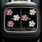 3-Piece Enamel Flower Car Air Vent Clip Set with Pearl Center Design 1.1in