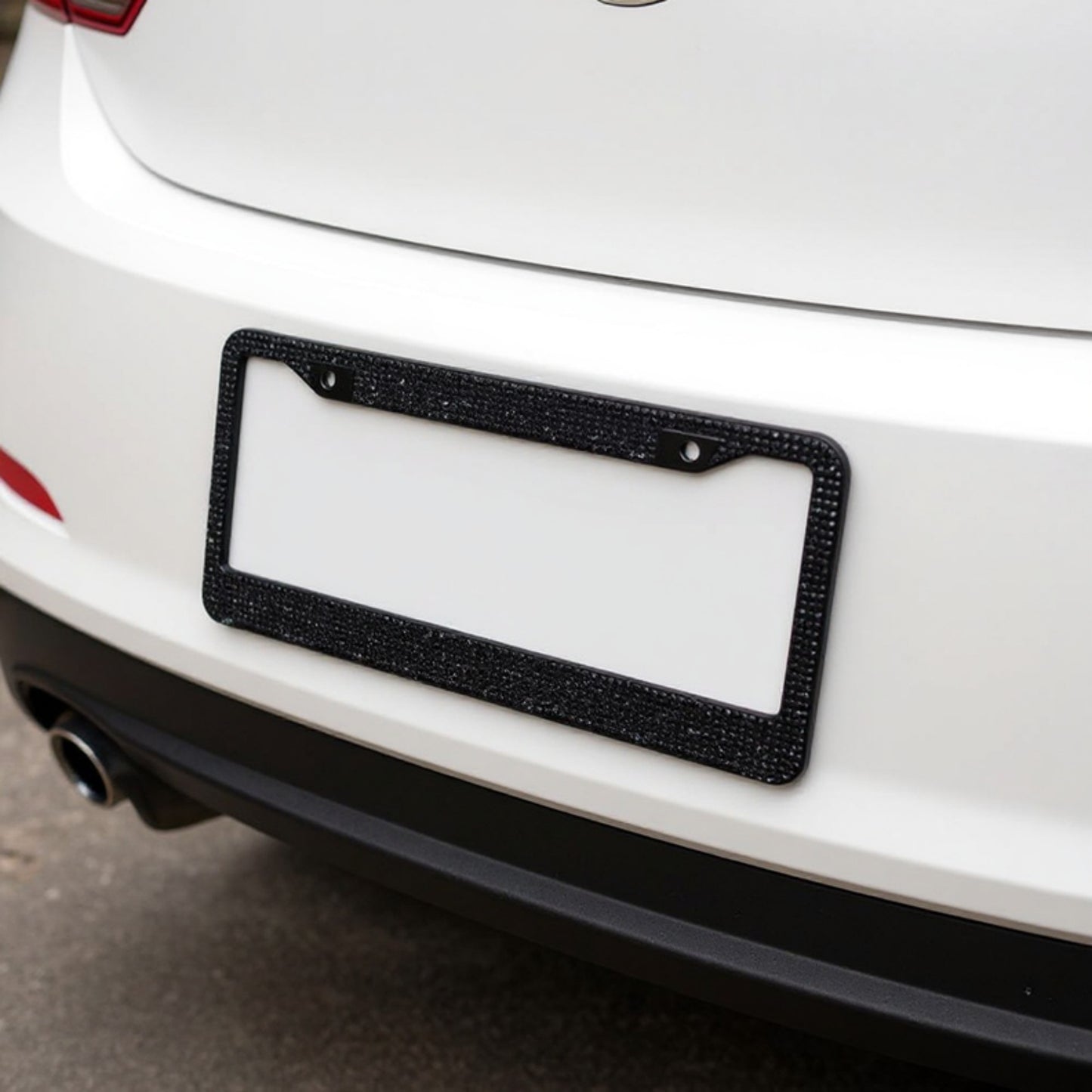 Rhinestone License Plate Frame Sparkling Crystal Metal Car Accessory 12x6.5in