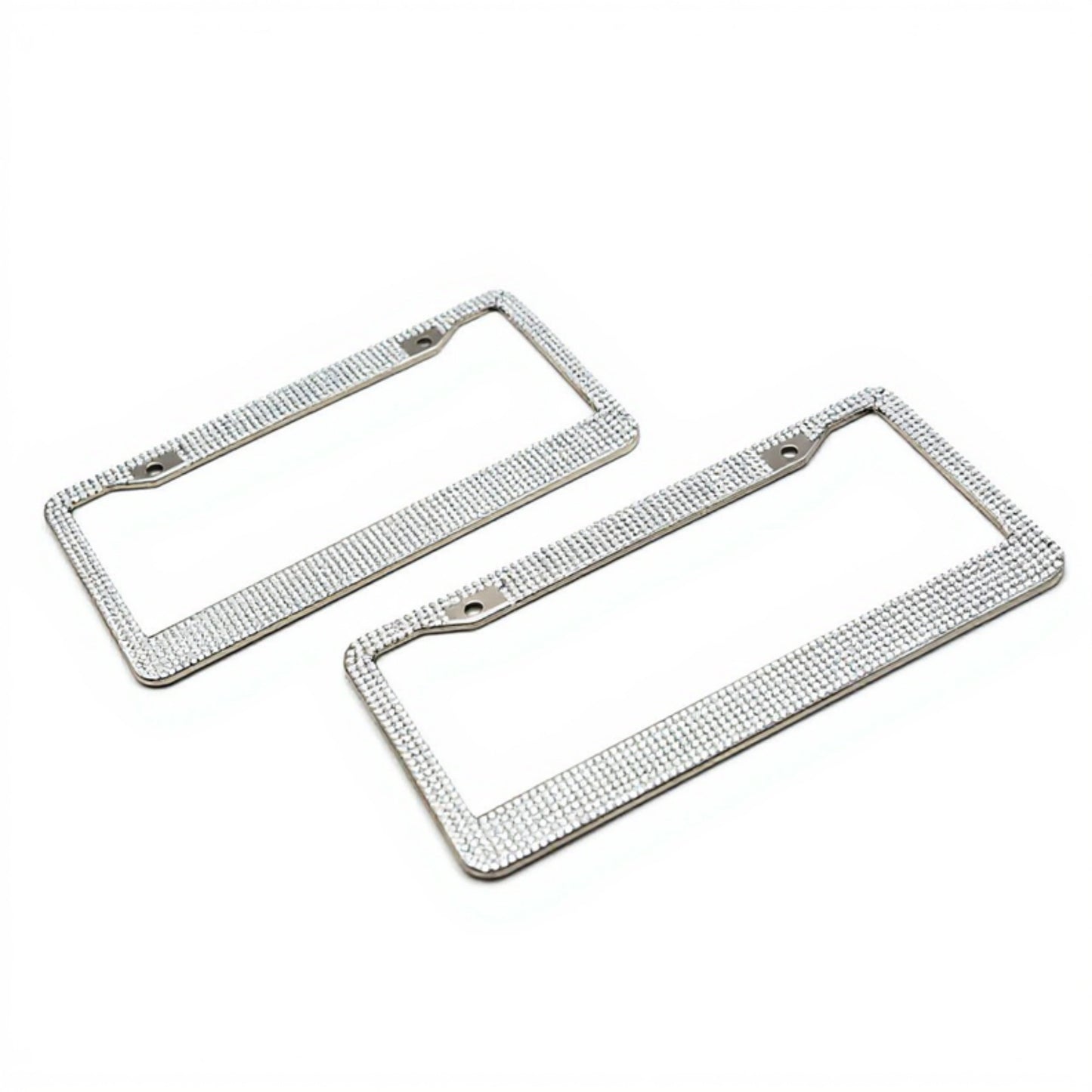 Rhinestone License Plate Frame Sparkling Crystal Metal Car Accessory 12x6.5in