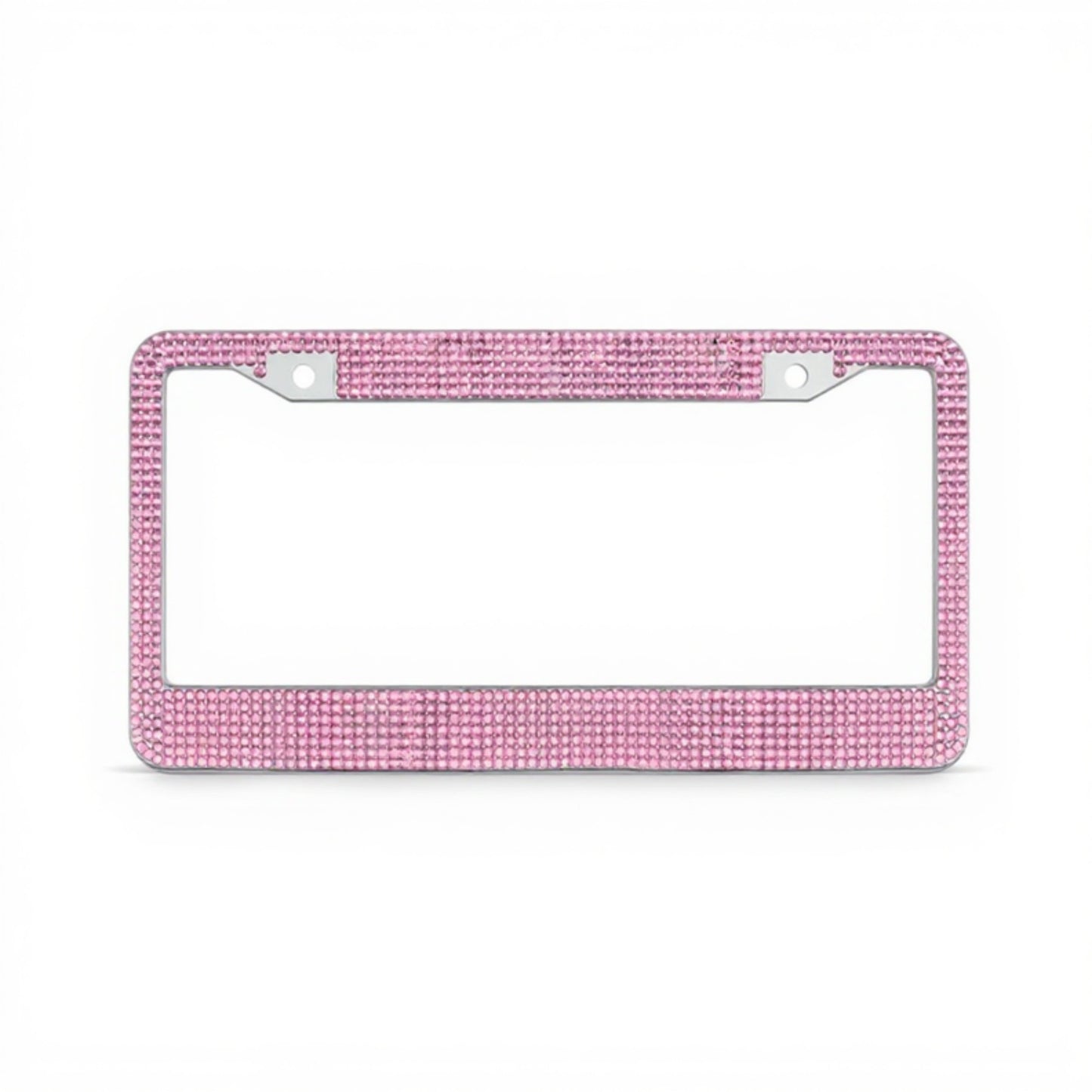 Rhinestone License Plate Frame 2-Piece Set Sparkling Crystal Car Accessory 12x6.5in