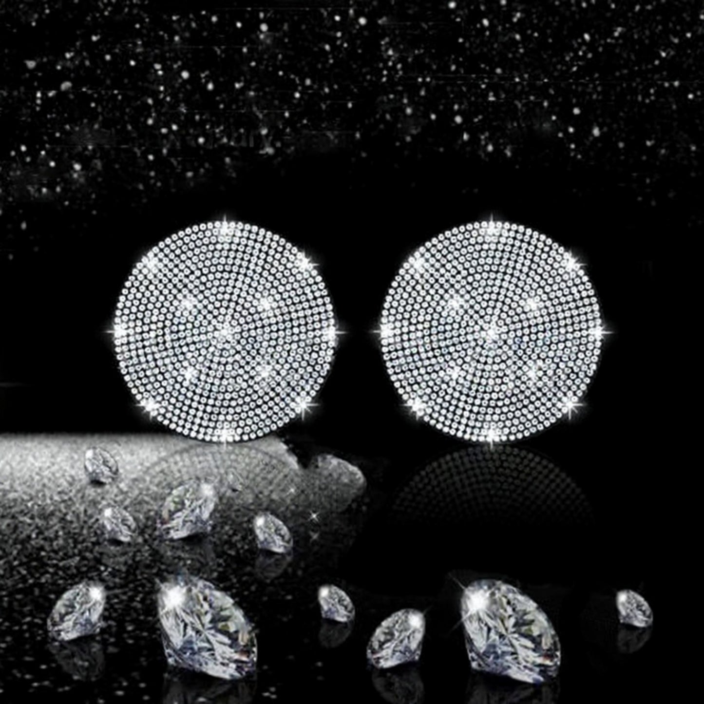 Rhinestone Car Cup Holder Coasters Anti-Slip Sparkling Crystal Set of 2