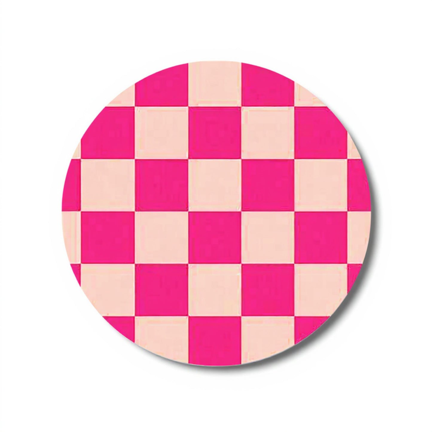 Checkered Car Cup Holder Coasters Anti-Slip Absorbent Mats Set of 2