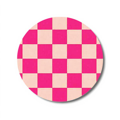 Checkered Car Cup Holder Coasters Anti-Slip Absorbent Mats Set of 2