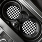 Checkered Car Cup Holder Coasters Anti-Slip Absorbent Mats Set of 2