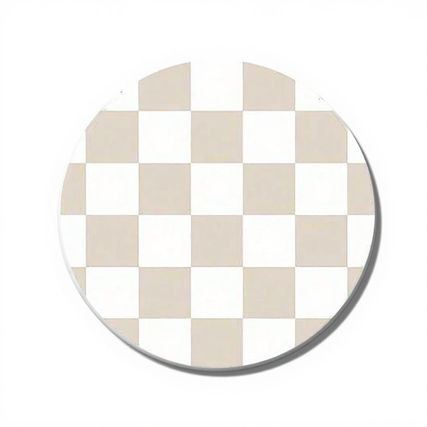 Checkered Car Cup Holder Coasters Anti-Slip Absorbent Mats Set of 2 3.5in