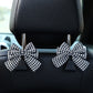 Decorative Ribbon Bow Car Headrest Hooks 2-Piece Set for Handbags and Accessories