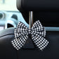 Decorative Ribbon Bow Car Headrest Hooks 2-Piece Set for Handbags and Accessories