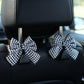 Decorative Ribbon Bow Car Headrest Hooks 2-Piece Set for Handbags and Accessories