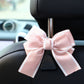 Decorative Ribbon Bow Car Headrest Hooks 2-Piece Set for Handbags and Accessories