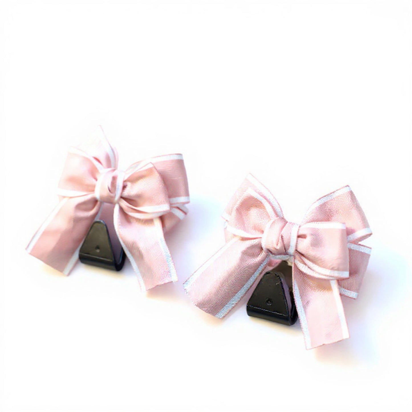 Decorative Ribbon Bow Car Headrest Hooks 2-Piece Set for Handbags and Accessories