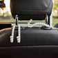Pearl Beaded Car Headrest Hook Set Hanger for Handbags and Accessories