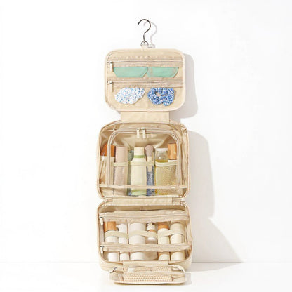 Hanging Toiletry Bag with Large Capacity and Transparent Mesh Compartments 12x8.5x4.5in