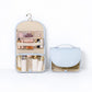 Hanging Toiletry Bag with Multi-Pocket Organizer and Foldable Carry Handle