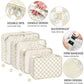 7-Piece Travel Packing Cube Set with Checkered Pattern and Multi-Size Organizers 16x12.5x3.5in