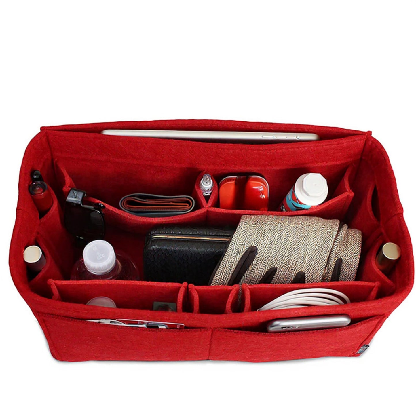 Felt Purse Organizer Insert with Multiple Pockets and Zipper Compartment