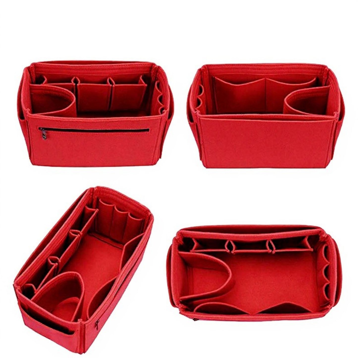 Felt Purse Organizer Insert with Multiple Pockets and Zipper Compartment
