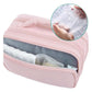 Double-Layer Travel Makeup and Toiletry Bag with Quilted Design and Carry Handle