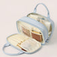 Travel Makeup and Toiletry Bag with Dual Compartments and Carry Handle