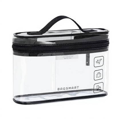 Clear Travel Toiletry Bag with 180¡ã Wide Opening and Waterproof PVC Design