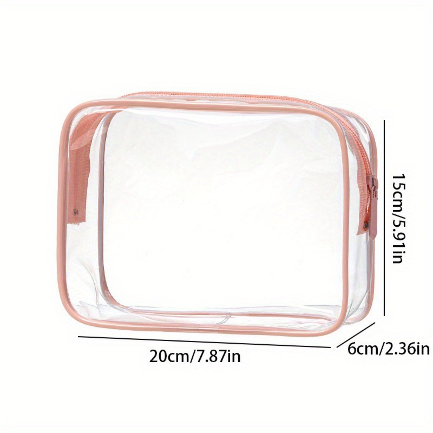 3-Piece Clear Travel Toiletry Bag Set with Zipper Closure and Waterproof PVC Design 7.8x6x2.5IN