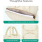 Makeup Brush and Toiletry Organizer Bag with Easy-Clean PVC Front Pocket and Elastic Holders