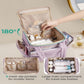 Multi-Pocket Travel Makeup and Toiletry Bag with Mesh Zipper Compartment and Waterproof Front Pocket