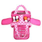 Checkered Makeup Brush Storage Bag with Zipper Compartments and Carry Handles