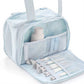 Makeup Brush Storage Bag with Zipper Compartments and Carry Handle