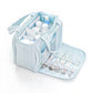 Makeup Brush Storage Bag with Zipper Compartments and Carry Handle