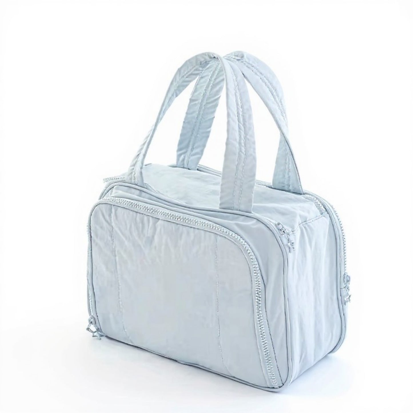 Makeup Brush Storage Bag with Zipper Compartments and Carry Handle