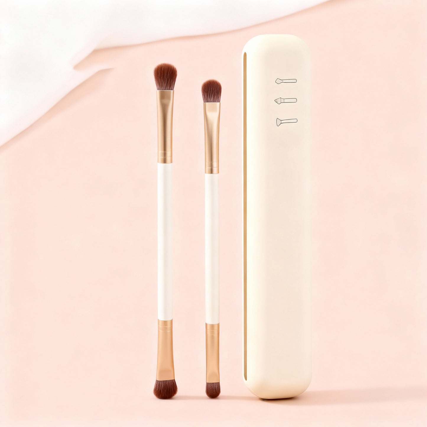 2-Piece Silicone Makeup Brush Holder Travel-Friendly Protective Case