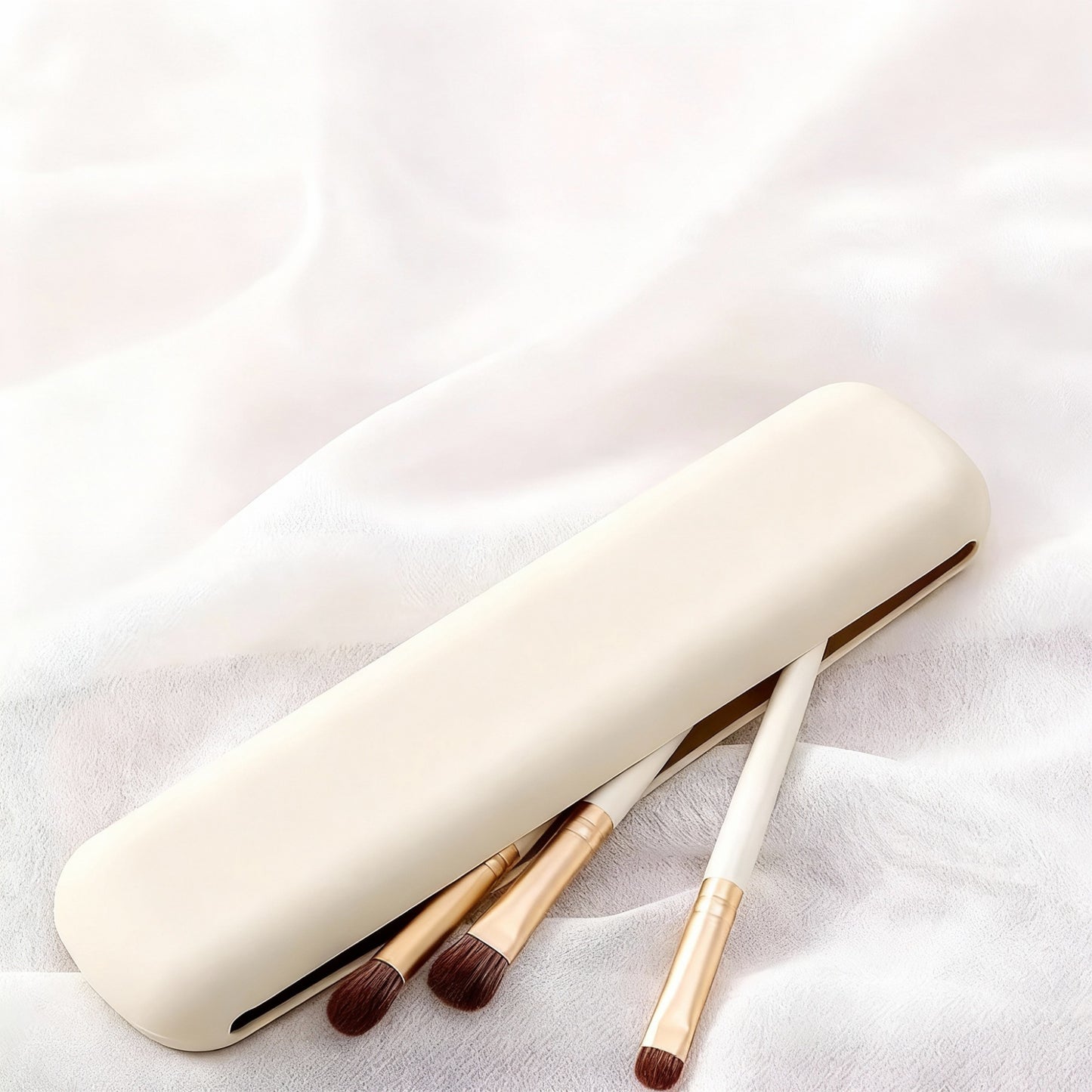 2-Piece Silicone Makeup Brush Holder Travel-Friendly Protective Case