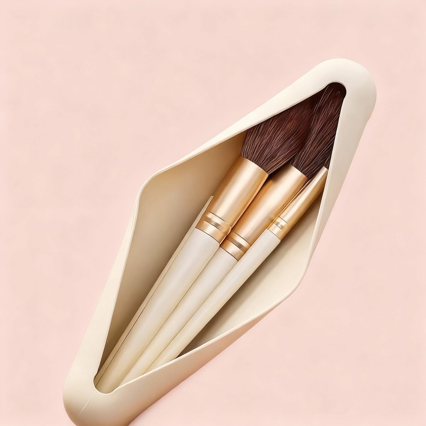2-Piece Silicone Makeup Brush Holder Travel-Friendly Protective Case