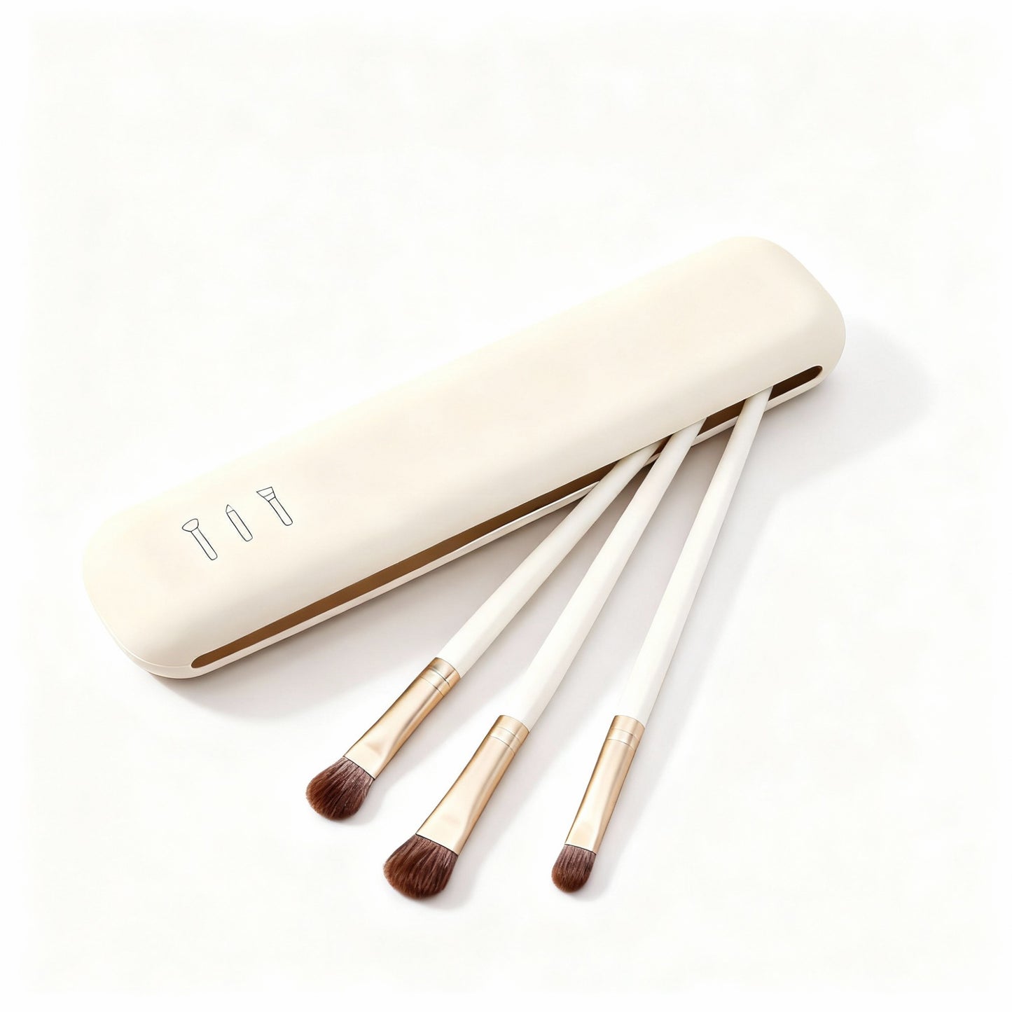 2-Piece Silicone Makeup Brush Holder Travel-Friendly Protective Case