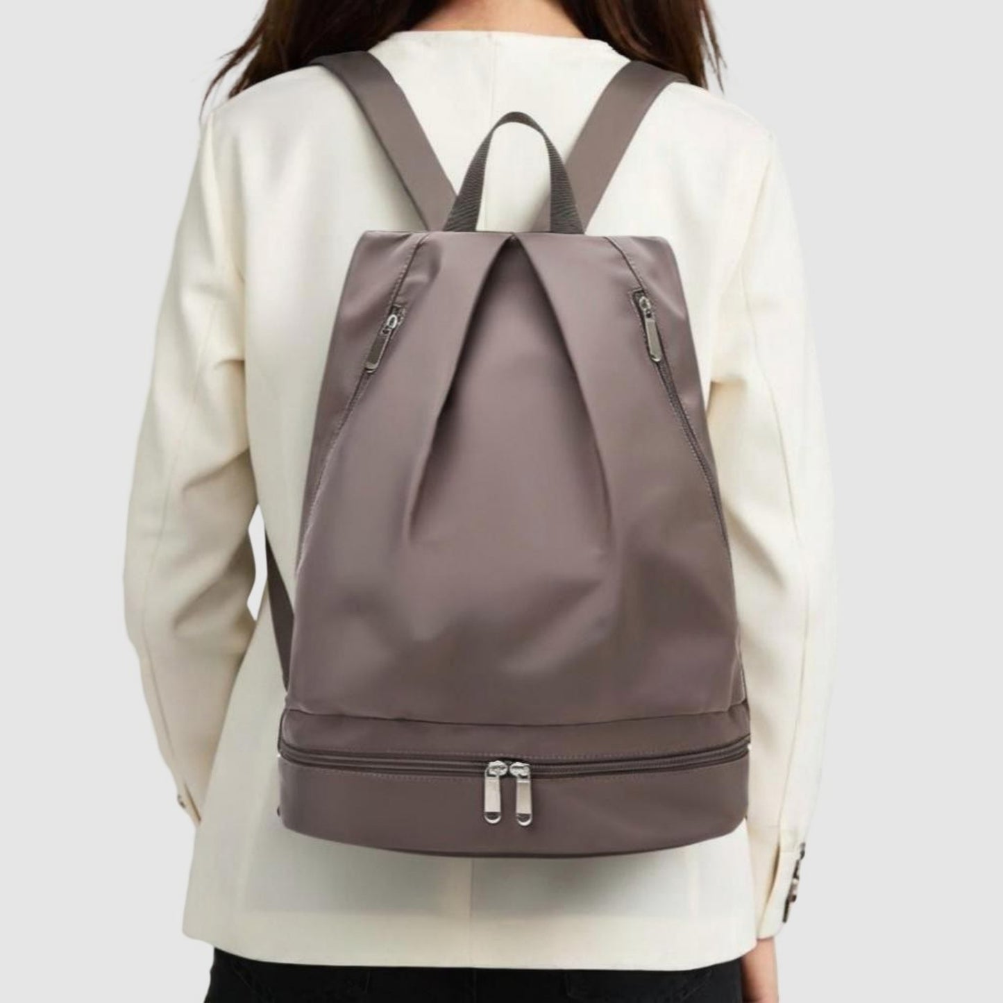 Lightweight Multi-Compartment Backpack with Front Zip Pockets and Bottom Storage Compartment for Daily Organization