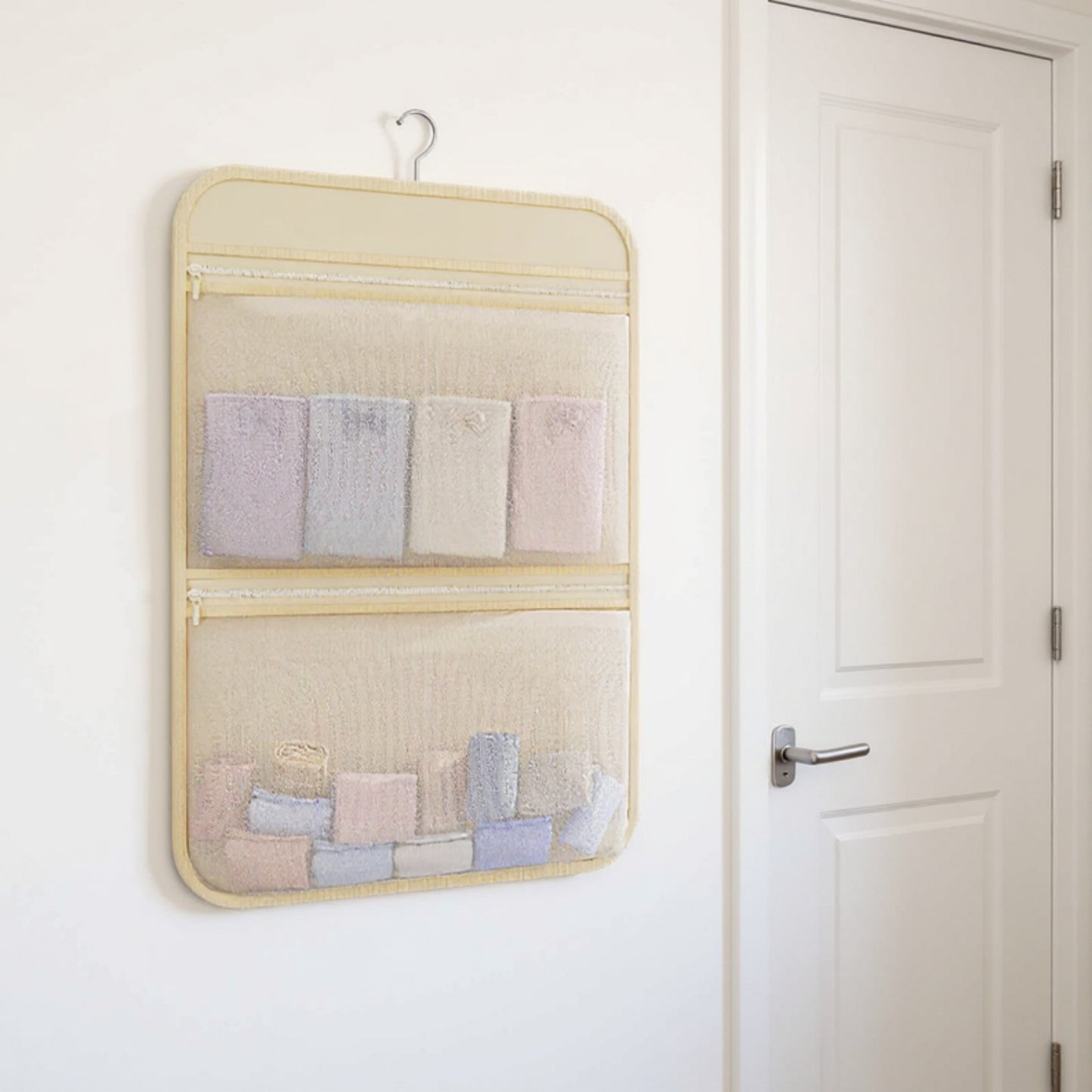 Hanging Organizer with Dual Zippered Compartments Space-Saving Storage Design for Closets Bathrooms