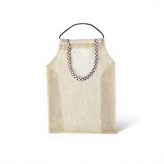 Hanging Mesh Storage Bag with Reinforced Checked Handles Breathable Lightweight Organizer