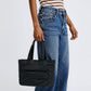 Quilted Puffer Tote Bag with Structured Padded Panels Luggage Strap Water-Resistant Build