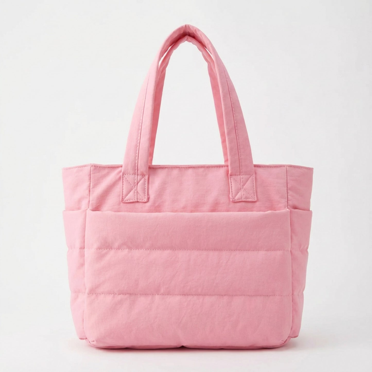 Quilted Puffer Tote Bag with Luggage Strap Water-Resistant Padded Panels and Smooth Zipper