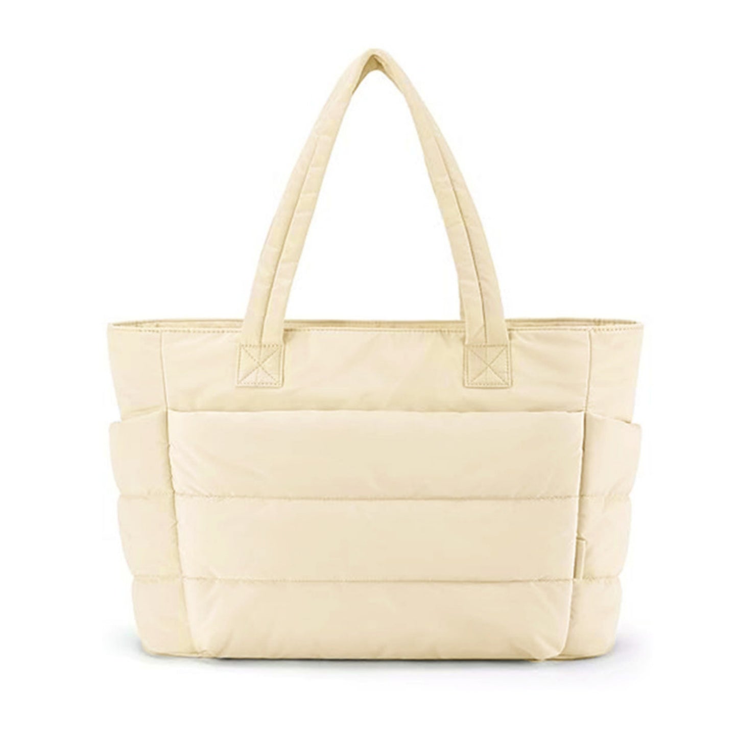 Quilted Puffer Tote Bag with Soft Padded Panels and Spacious Interior Storage for Everyday Essentials